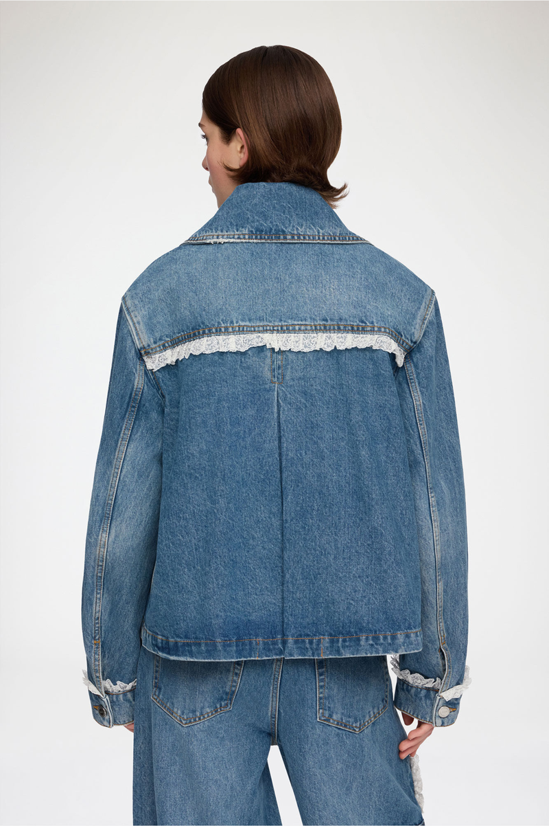 RIGID DENIM LACE JACKET
