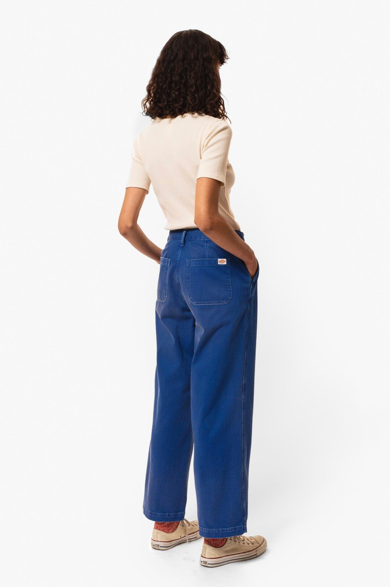 WENDY HERRINGBONE DENIM PANTS BLUE