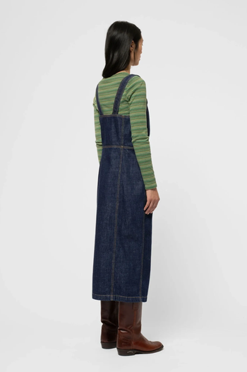 MONA DENIM DRESS 40S REDCAST DARK BLUE