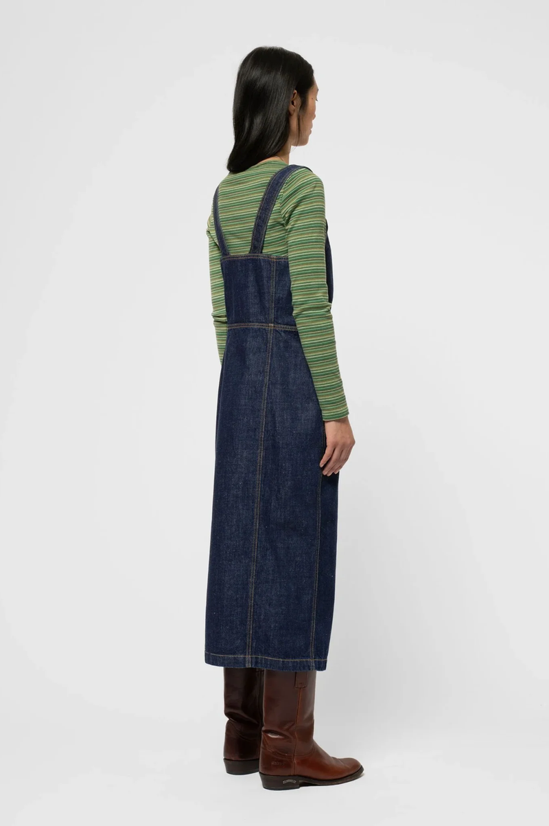 MONA DENIM DRESS 40S REDCAST DARK BLUE