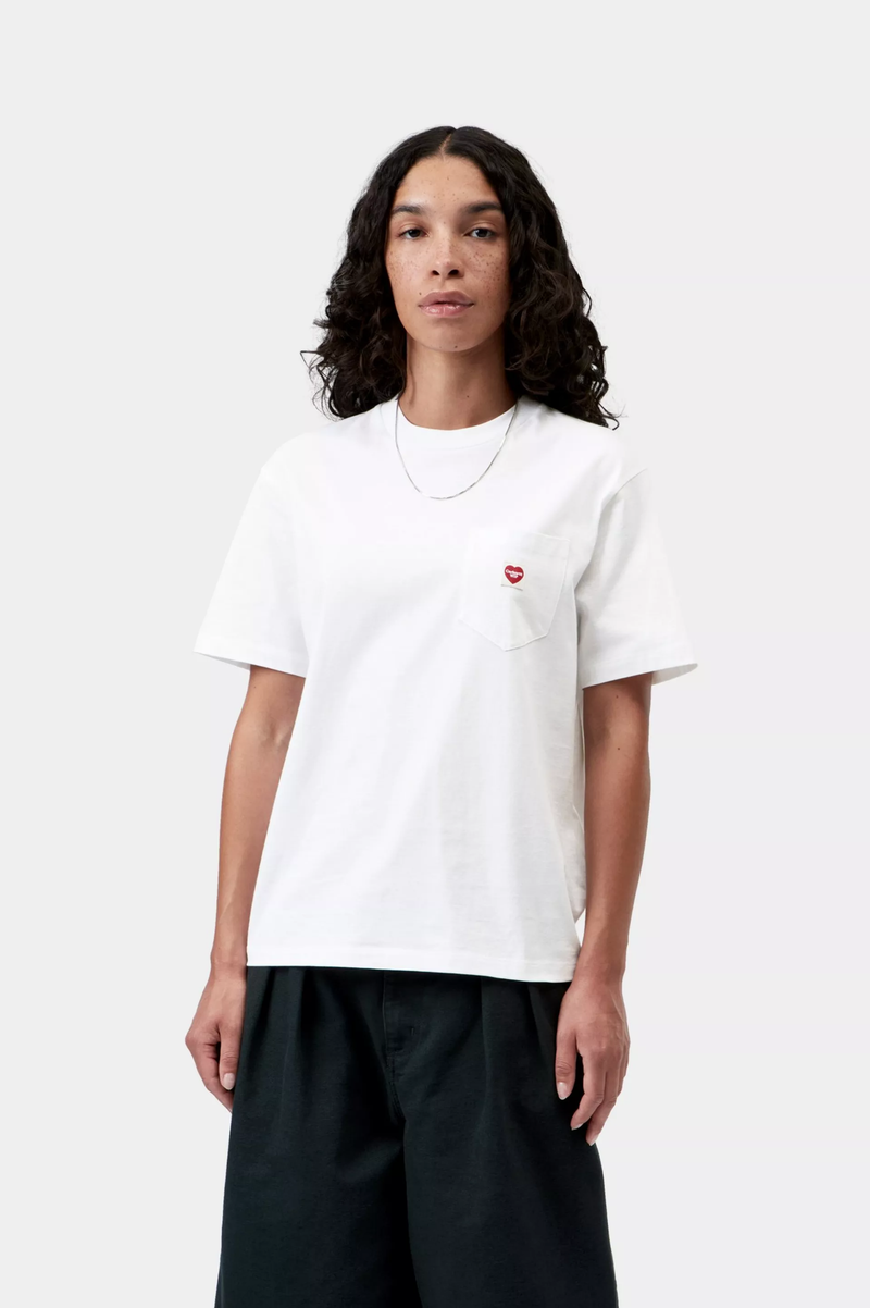 W' S/S POCKET SMALL HEART T-SHIRT