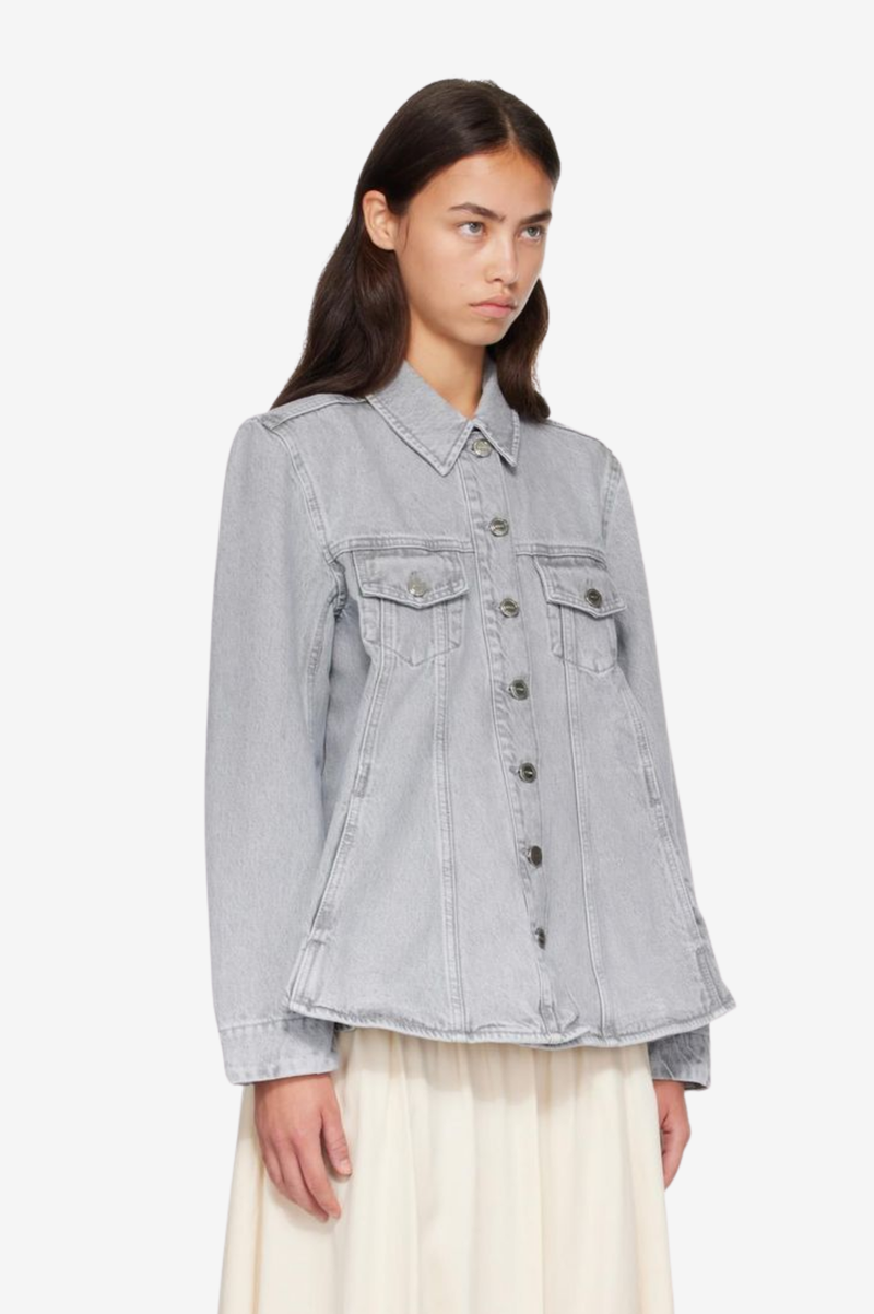 RIGID DENIM A-LINE OVERSHIRT