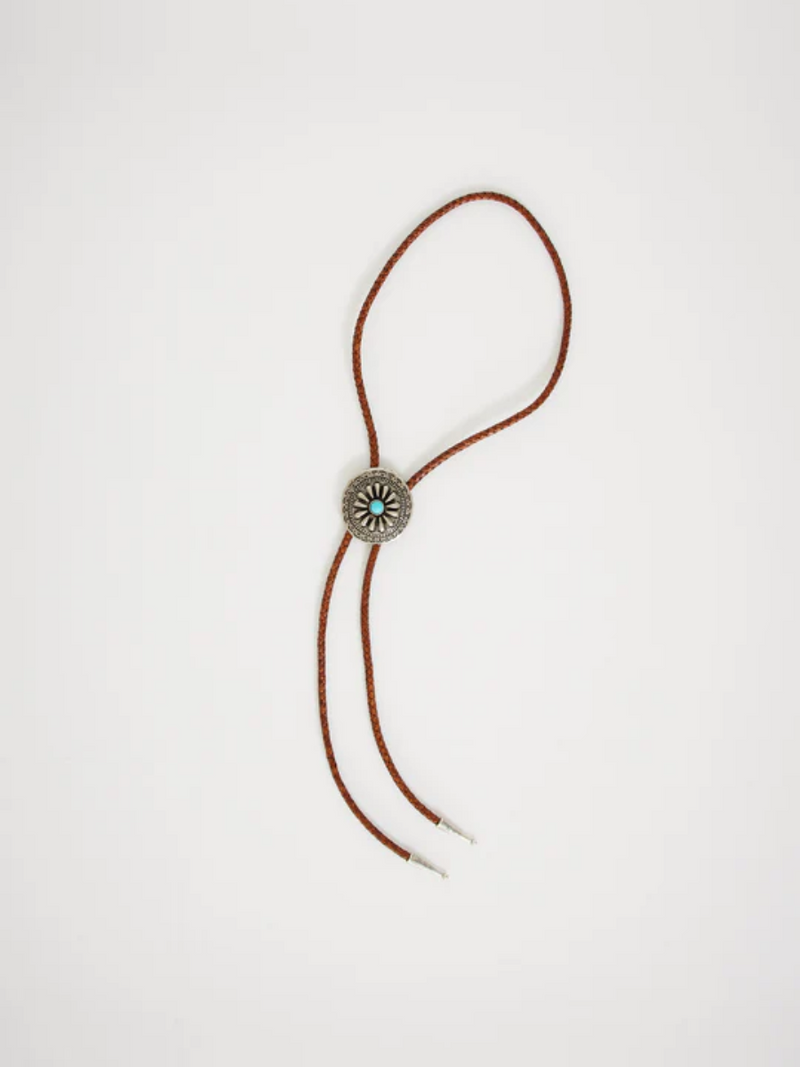 NUDIE NISSE BOLO TIE TURQOUISE TOFFEE BROWN