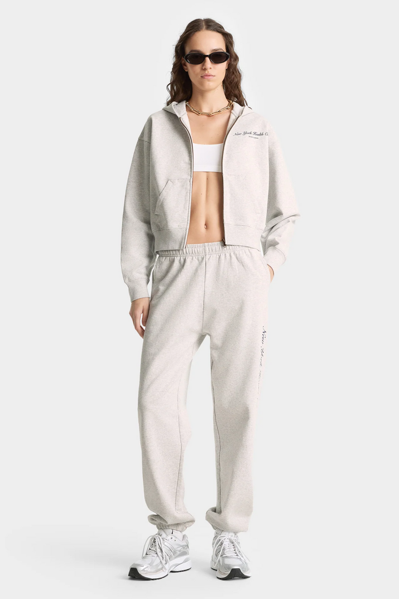 NY HEALTH CLUB CROPPED ZIP HOODIE