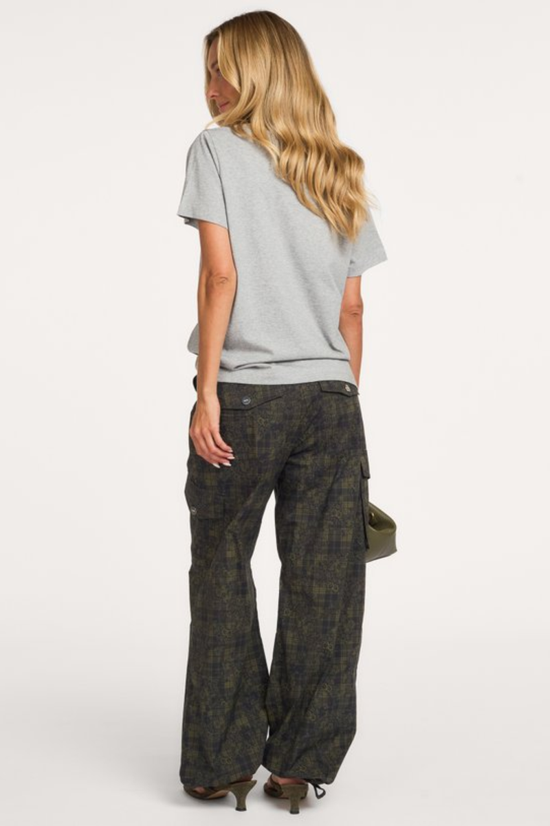 STRETCH COTTON POCKET CARGO PANTS PRINTED