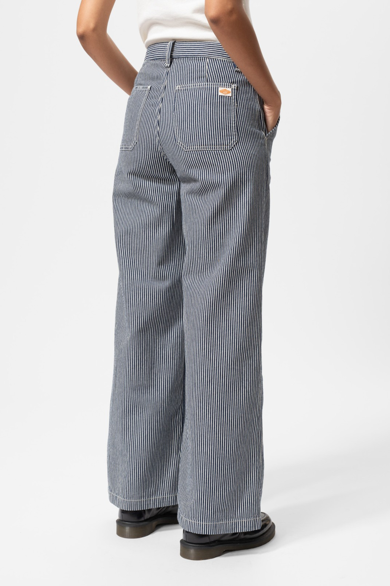 INEZ STRIPED PANTS  BLUE/OFFWHITE