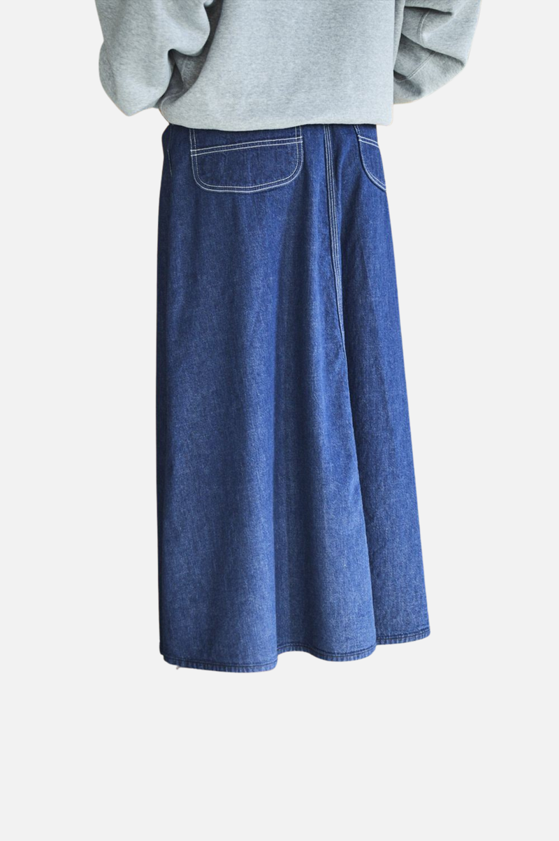 DENIM PAINTER LONG SKIRT