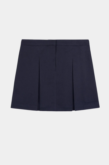 SERIF LOGO DOUBLE PLEAT SKIRT