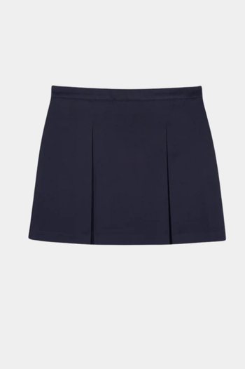 SERIF LOGO DOUBLE PLEAT SKIRT