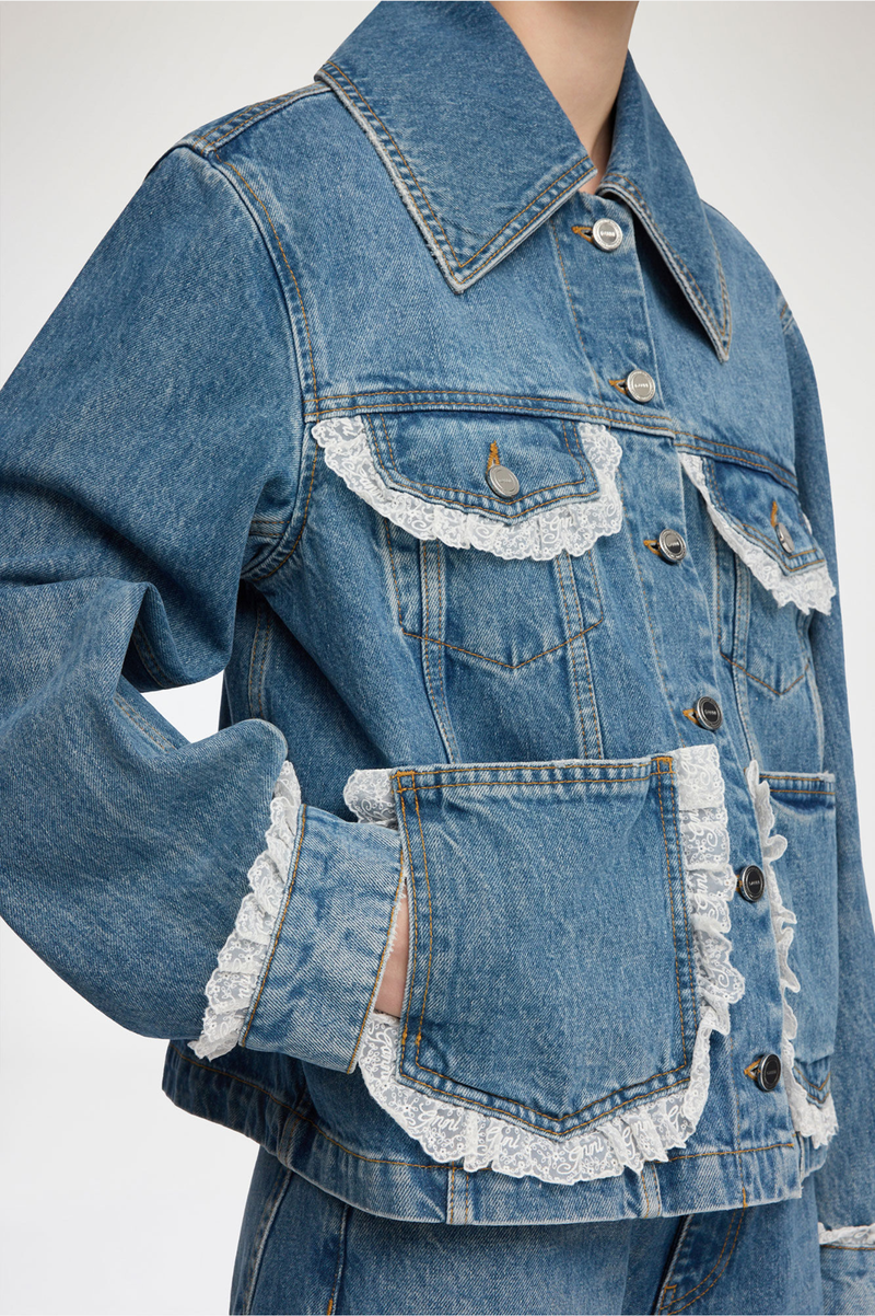 RIGID DENIM LACE JACKET