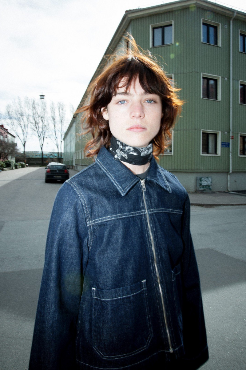 ANJA WORKWEAR DENIM JACKET DARK BLUE