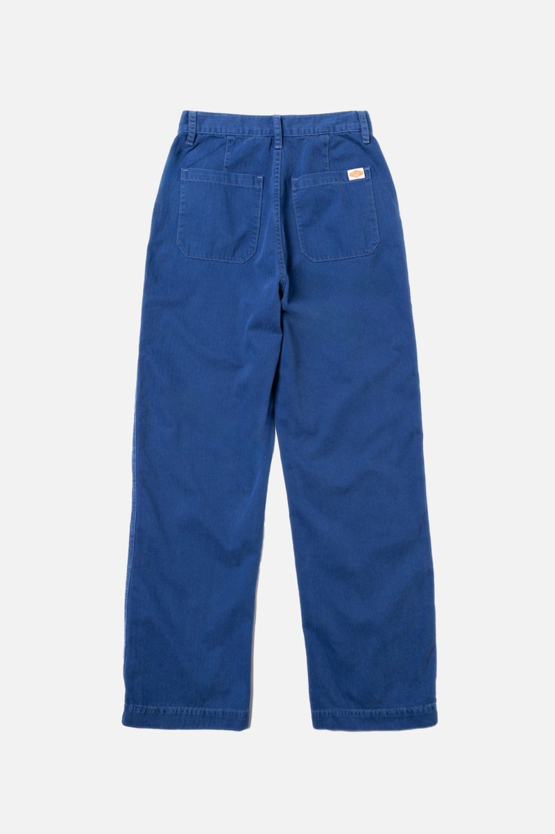 WENDY HERRINGBONE DENIM PANTS BLUE