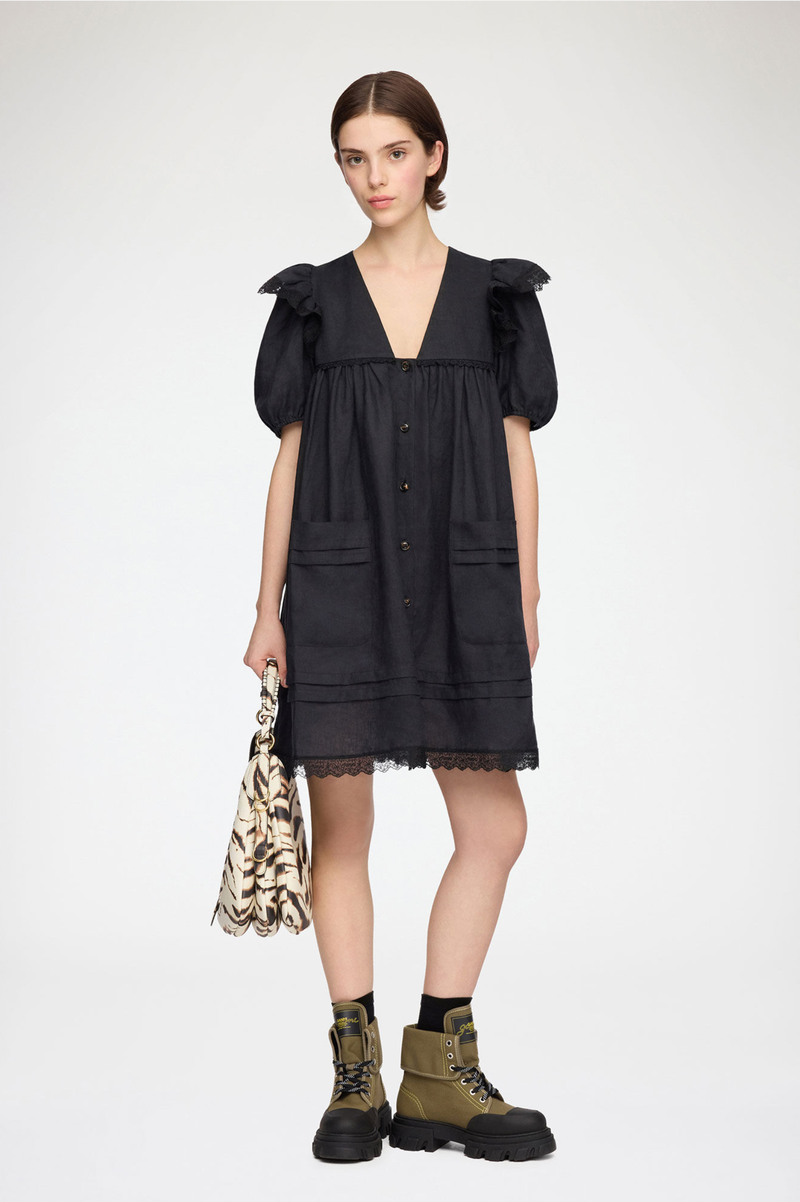 LIGHT LINEN ANGEL MINI DRESS