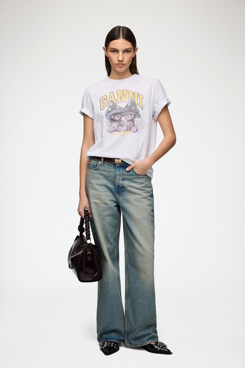 BASIC COTTON RELAXED T-SHIRT TEDDY MUSHROOMS