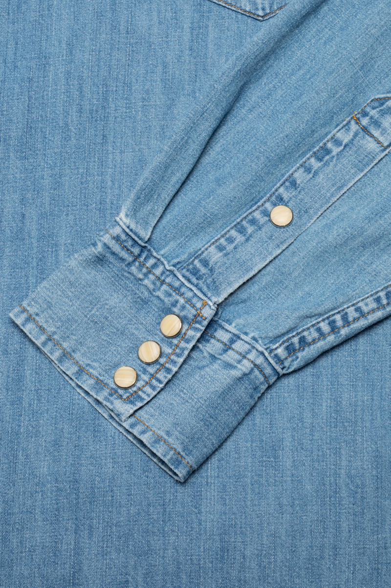 GUNNAR LIGHT USED DENIM SHIRT LIGHT BLUE