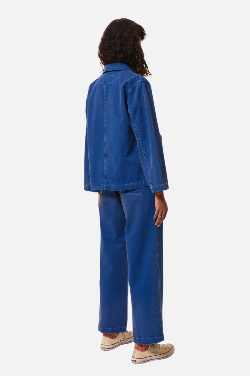 LOVIS HERRINGBONE DENIM JACKET BLUE