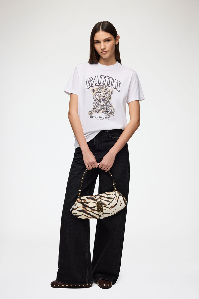 BASIC JERSEY LEOPARD RELAXED T-SHIRT