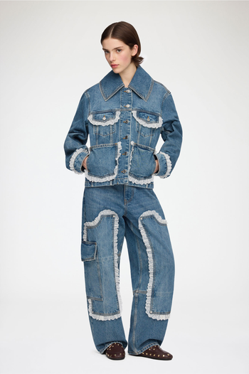 RIGID DENIM LACE JACKET