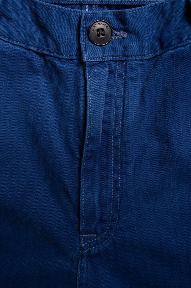 WENDY HERRINGBONE DENIM PANTS BLUE