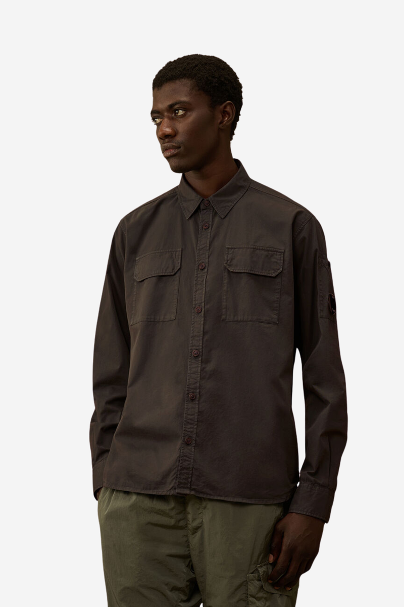 ORGANIC GABARDINE LONGSLEEVE BUTTON SHIRT