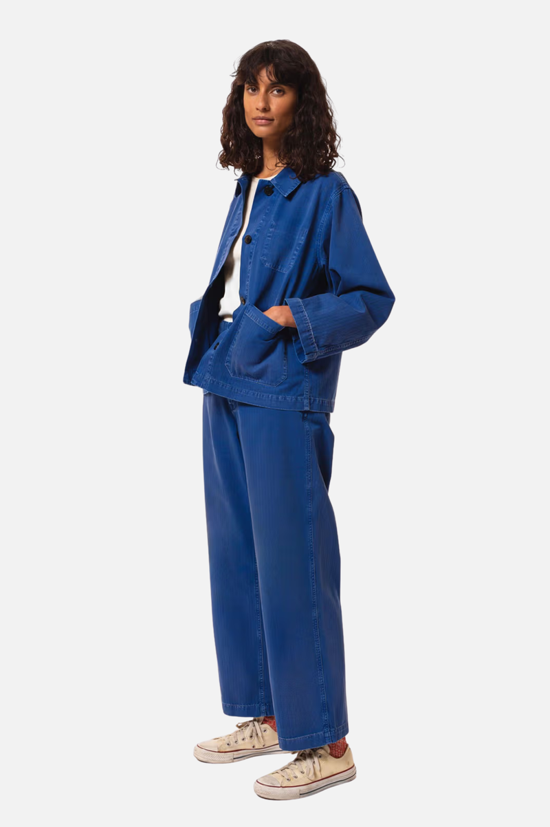 LOVIS HERRINGBONE DENIM JACKET BLUE