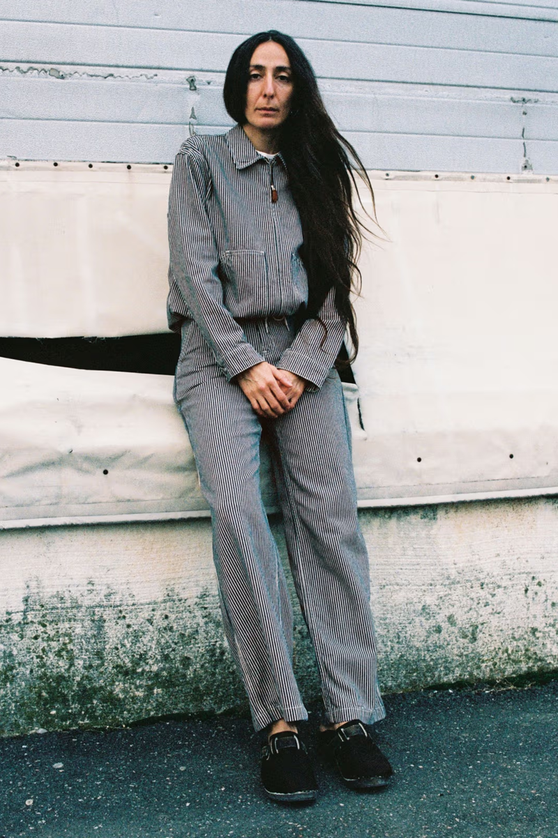 INEZ STRIPED PANTS  BLUE/OFFWHITE