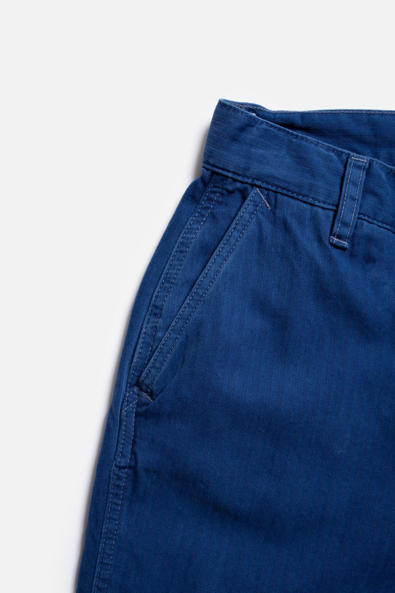 WENDY HERRINGBONE DENIM PANTS BLUE