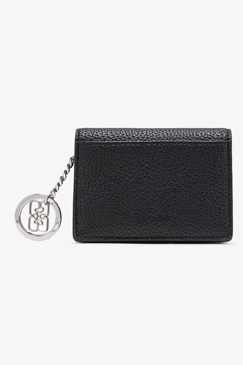 GANNI CARD HOLDER WITH FLAP GRAINED