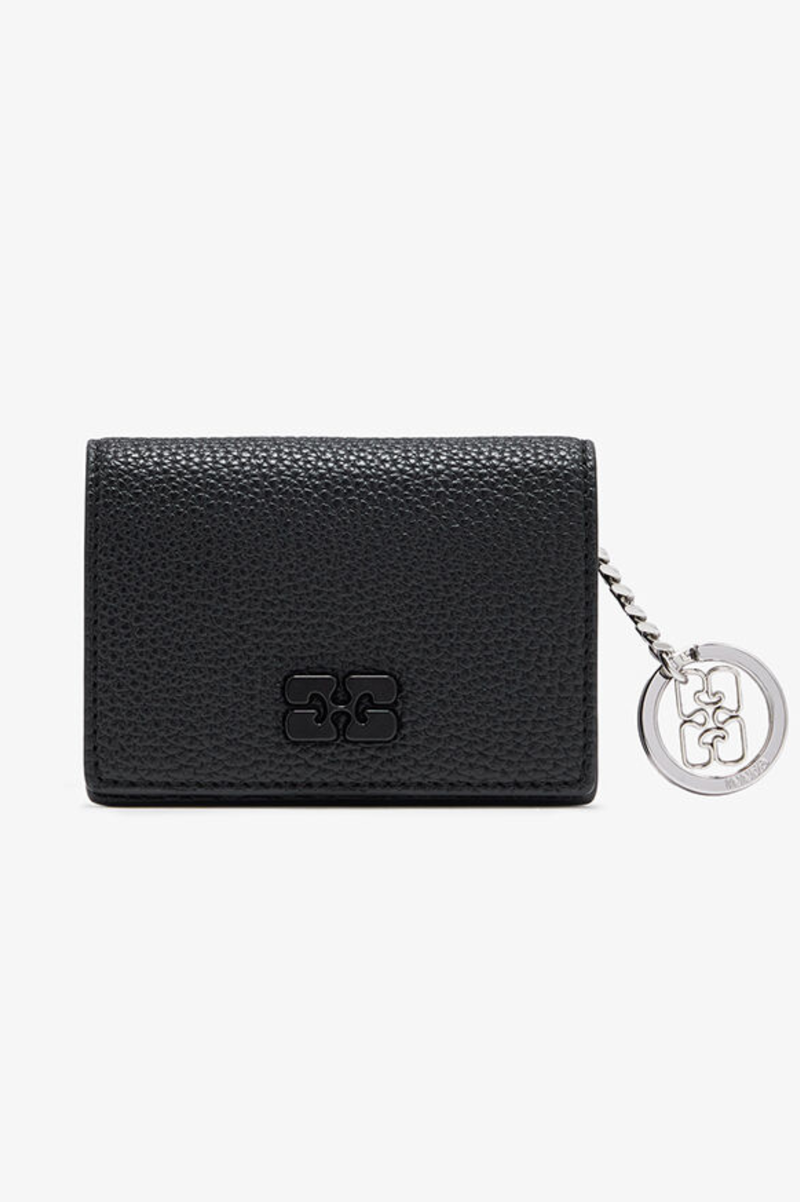 GANNI CARD HOLDER WITH FLAP GRAINED