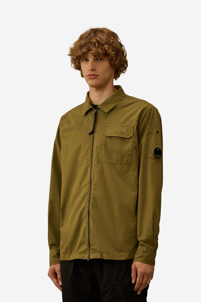 ORGANIC GABARDINE ZIPPED OVERSHIRT