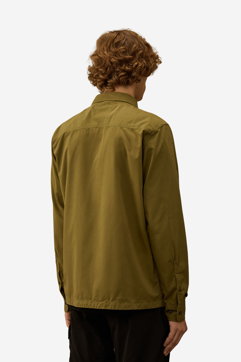 ORGANIC GABARDINE ZIPPED OVERSHIRT