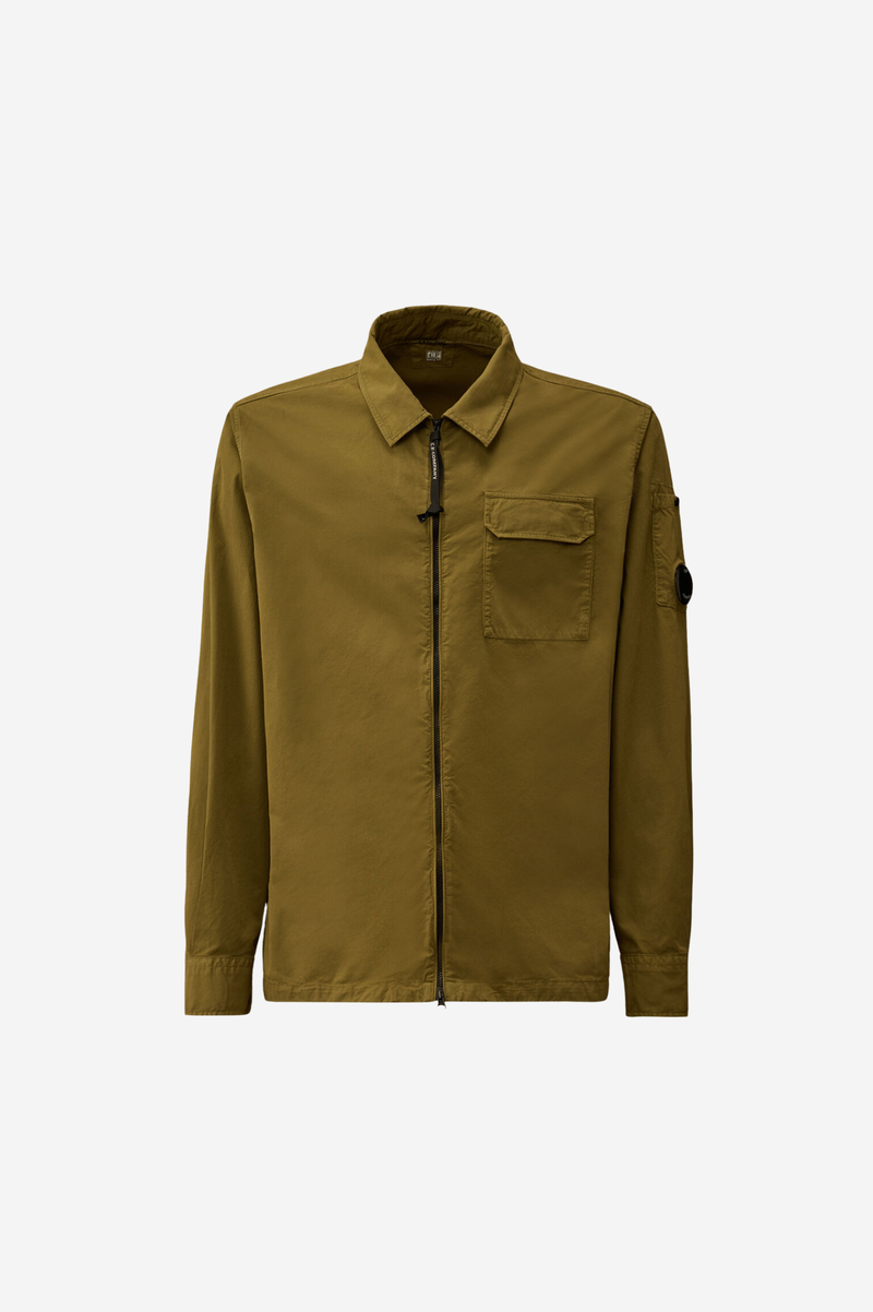 ORGANIC GABARDINE ZIPPED OVERSHIRT