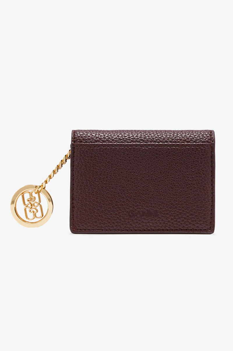GANNI CARD HOLDER WITH FLAP GRAINED