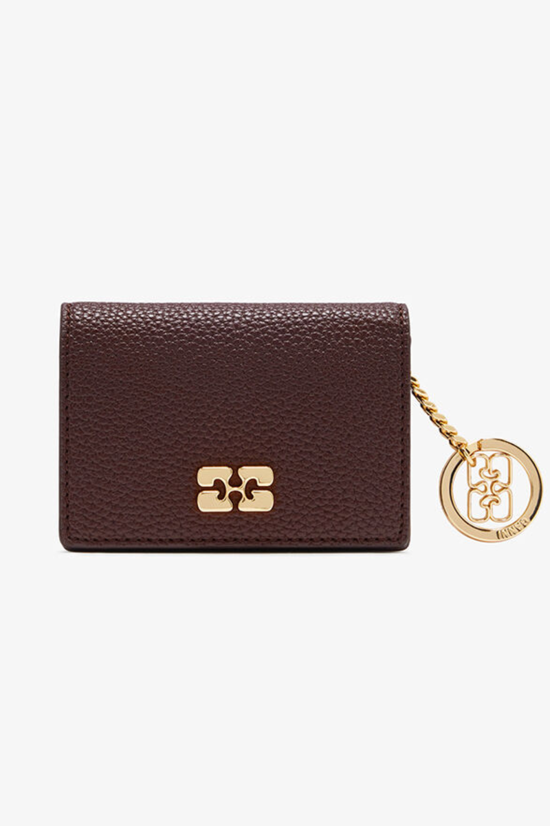 GANNI CARD HOLDER WITH FLAP GRAINED