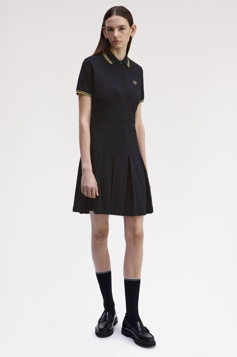 TIPPED PLEATED TENNIS DRESS