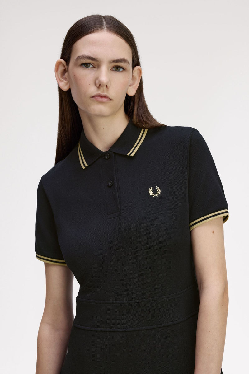 TIPPED PLEATED TENNIS DRESS