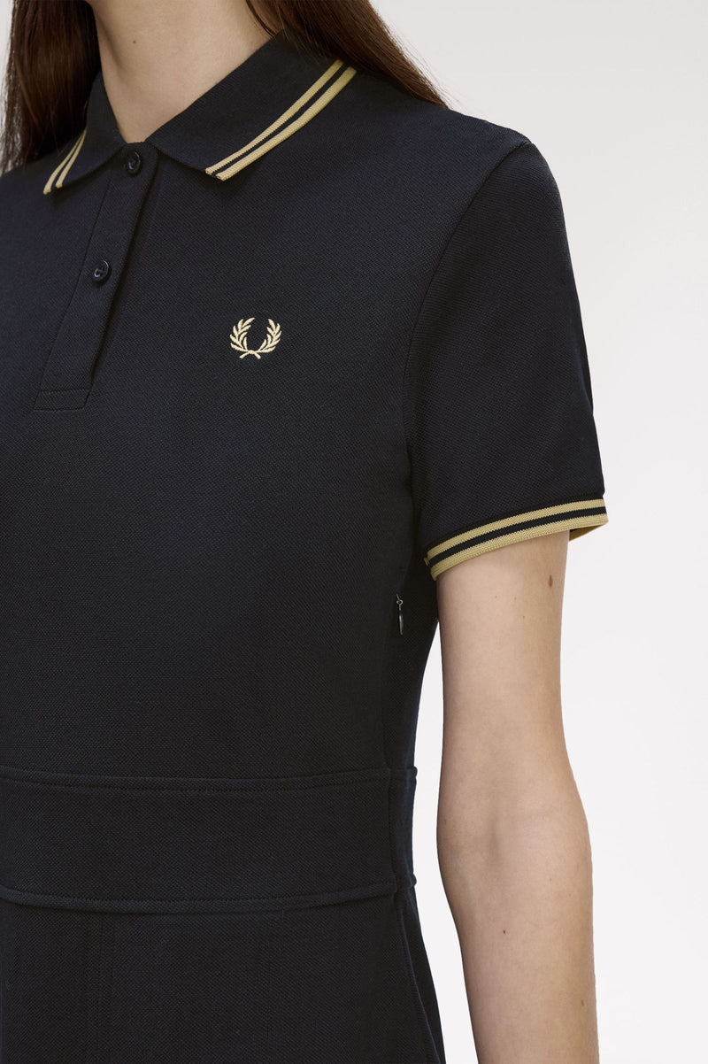 TIPPED PLEATED TENNIS DRESS