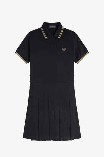 TIPPED PLEATED TENNIS DRESS