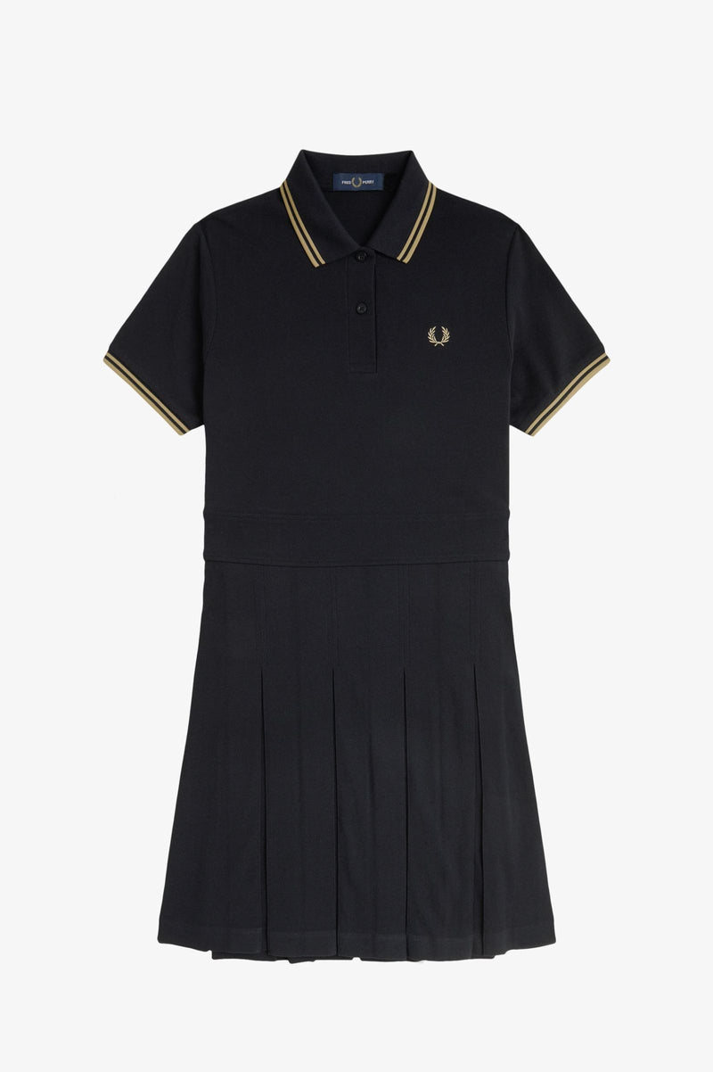 TIPPED PLEATED TENNIS DRESS