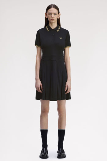 TIPPED PLEATED TENNIS DRESS