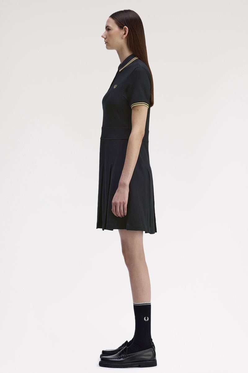 TIPPED PLEATED TENNIS DRESS