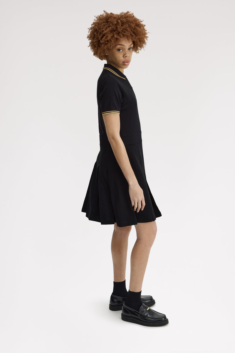 TIPPED PLEATED TENNIS DRESS