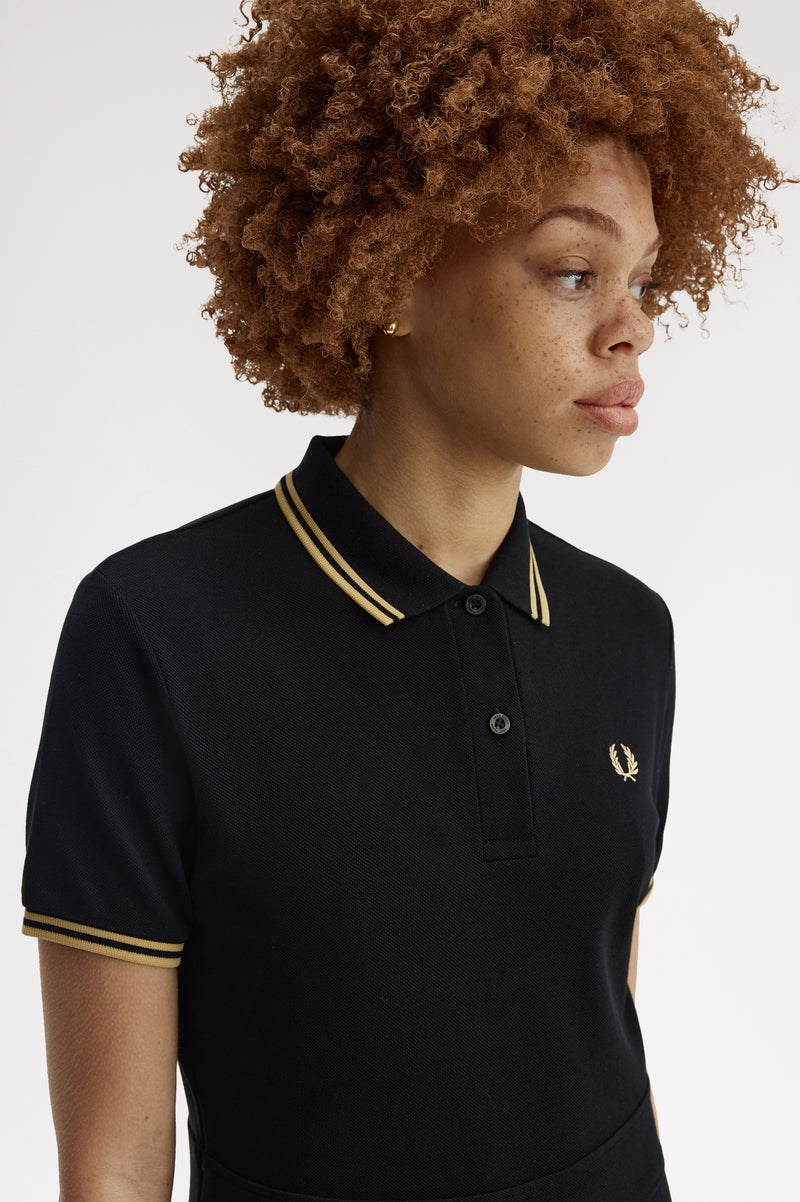 TIPPED PLEATED TENNIS DRESS