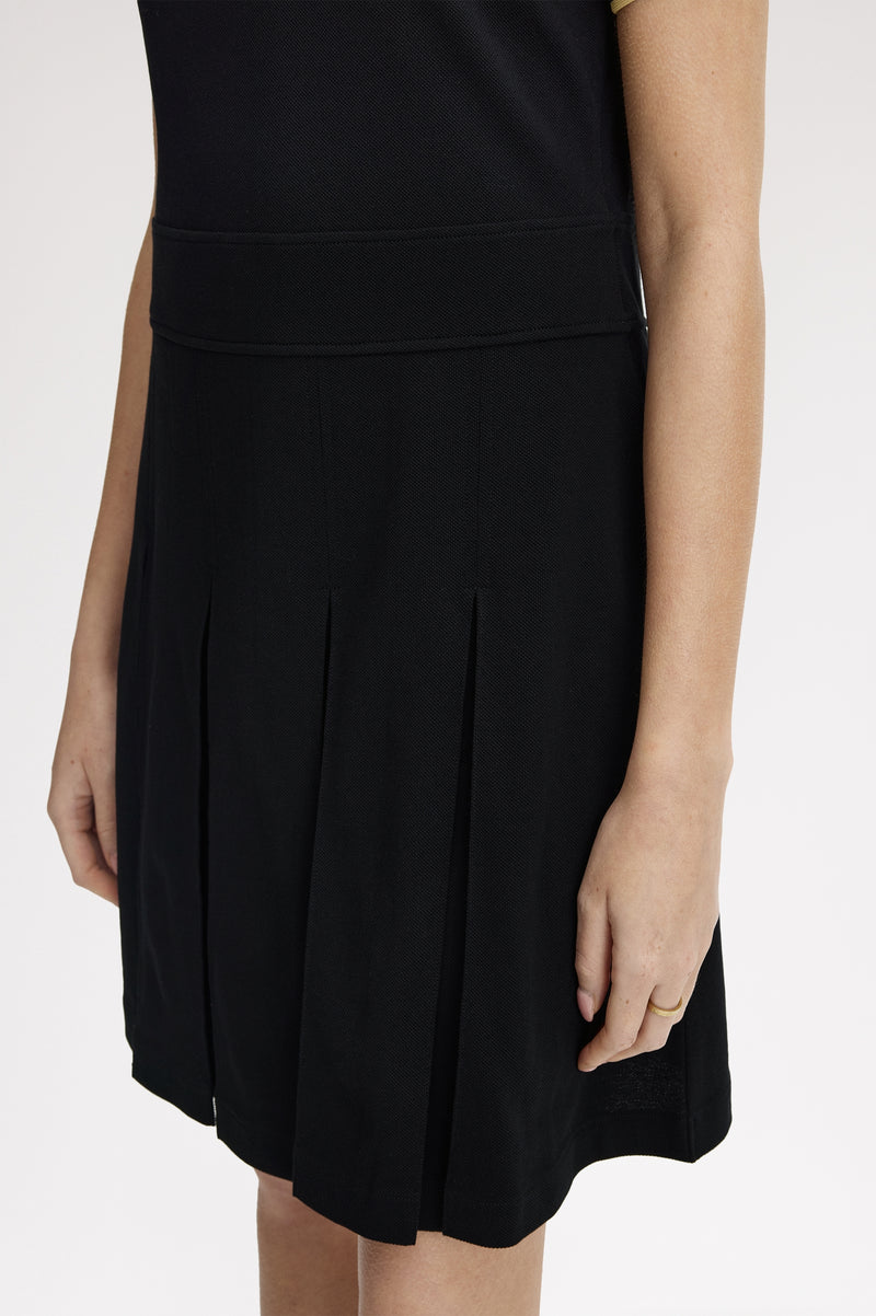 TIPPED PLEATED TENNIS DRESS