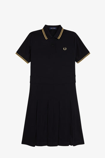 TIPPED PLEATED TENNIS DRESS