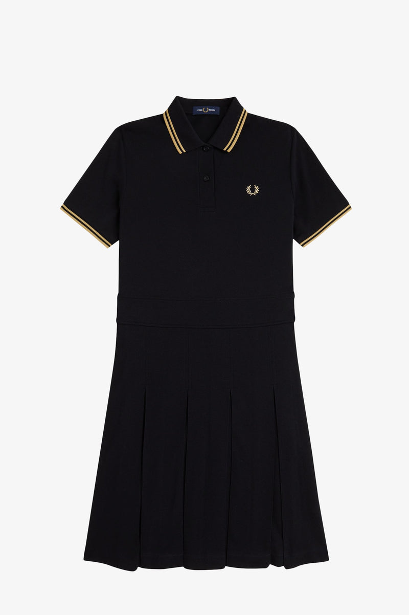 TIPPED PLEATED TENNIS DRESS