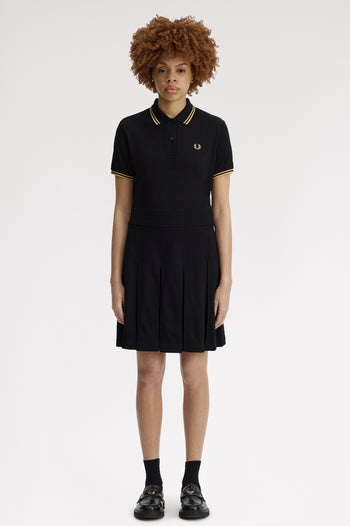 TIPPED PLEATED TENNIS DRESS