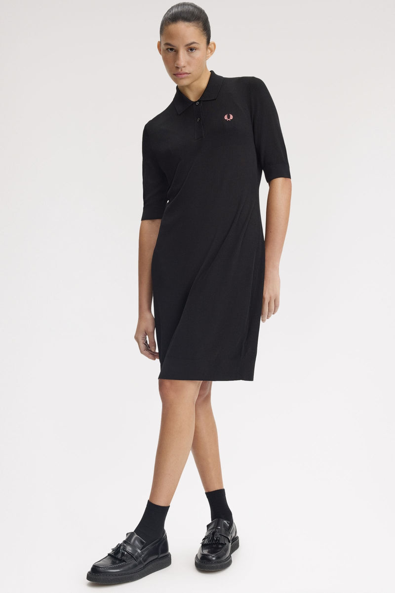 RIBBED KNITTED SHIRT DRESS