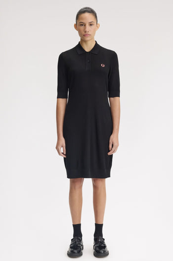 RIBBED KNITTED SHIRT DRESS