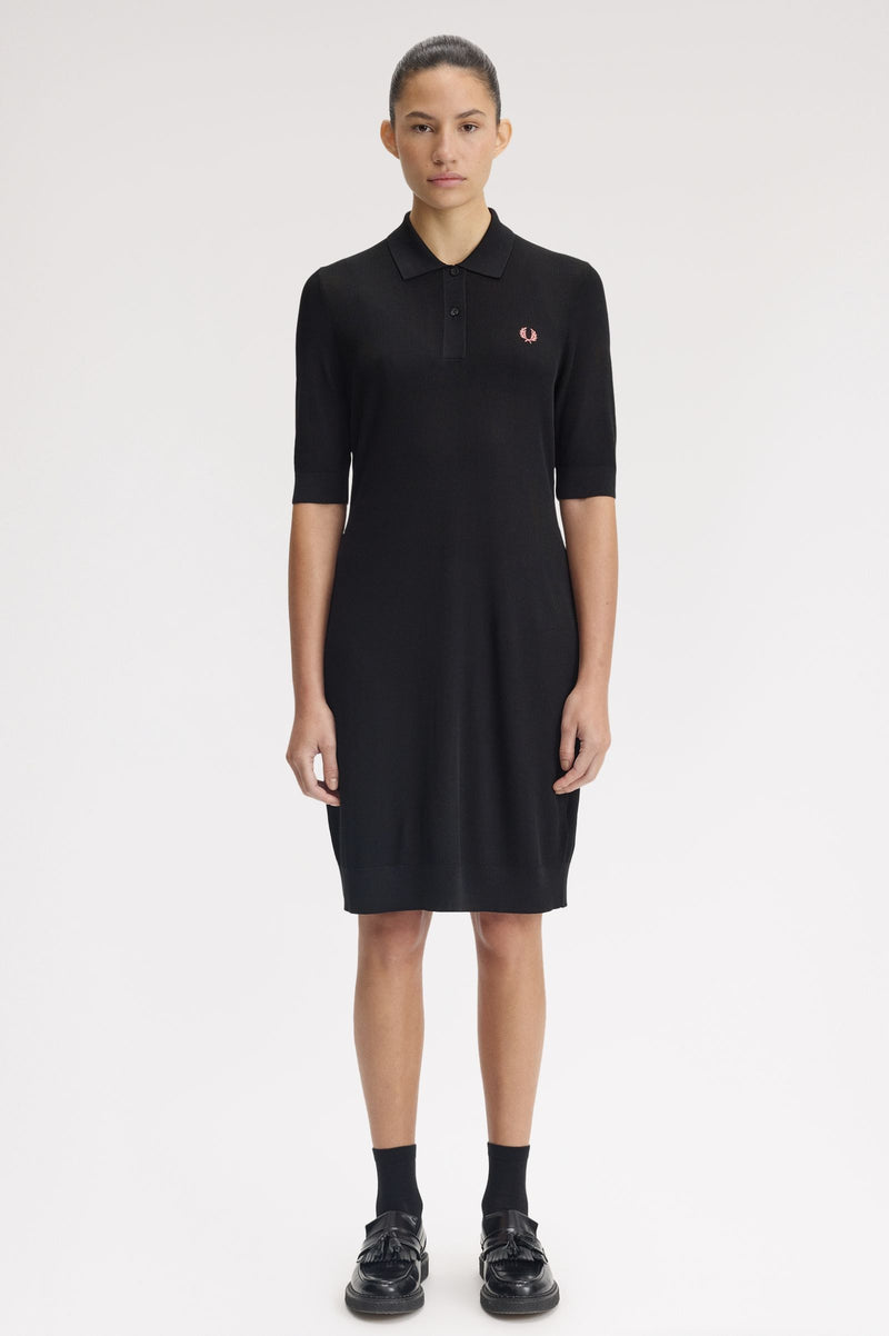 RIBBED KNITTED SHIRT DRESS